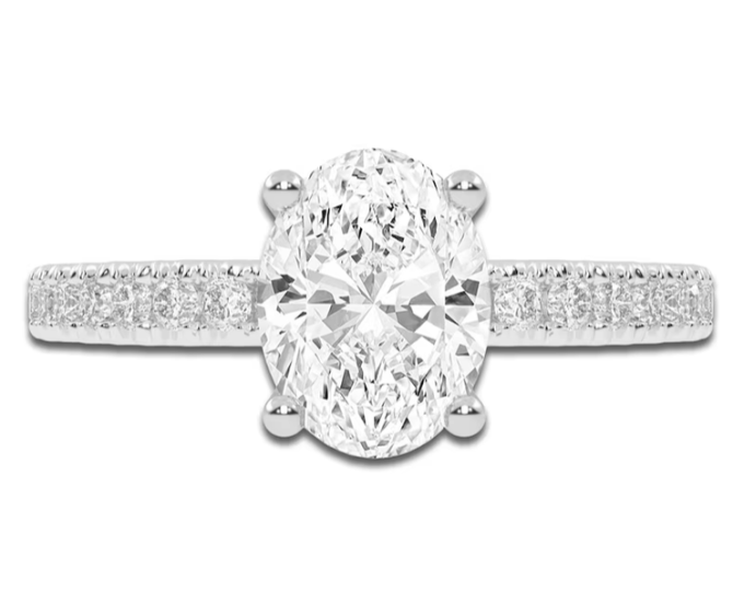 1.25 Carat Lab-Created Oval-Cut Diamond Engagement Ring in 14K White Gold | SimplyIn Diamonds - Image 3